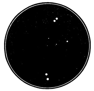 Fig. 62.

η Lyr. A double-binary star.
Each couple revolves, and
the couples probably also revolve
round each other. (After
Chambers.)