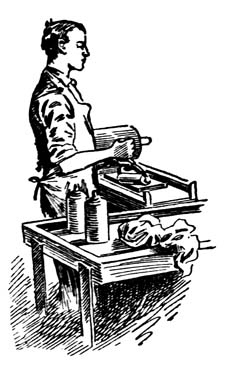 Man at printing press