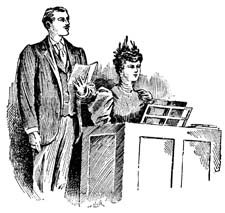 Woman playing organ and man singing